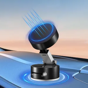 Vacuum Magnetic Phone Holder, Suction Cup Phone Mount, Foldable Strong Magnetic Cell Phone Holder for Car/Gym/Mirror/Smooth Surface, Compatible with Magsafe iPhone