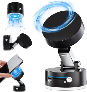 Vacuum Magnetic Phone Holder Suction Phone Mount,Magnetic Suction Cup Car Phone Mount,Double-Sided Magnetic Cell Phone Holder for All Smooth Surface (Black)