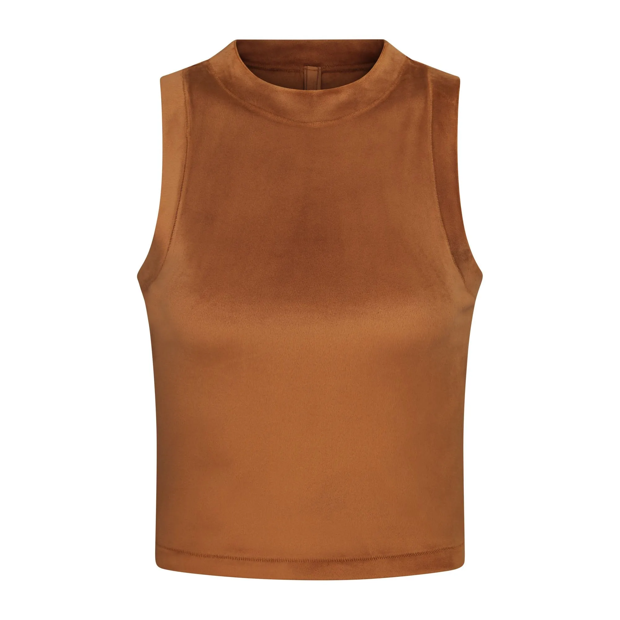 VELOUR CREW NECK TANK | COPPER
