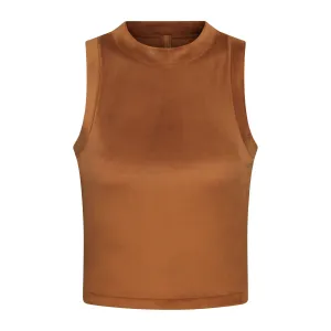 VELOUR CREW NECK TANK | COPPER