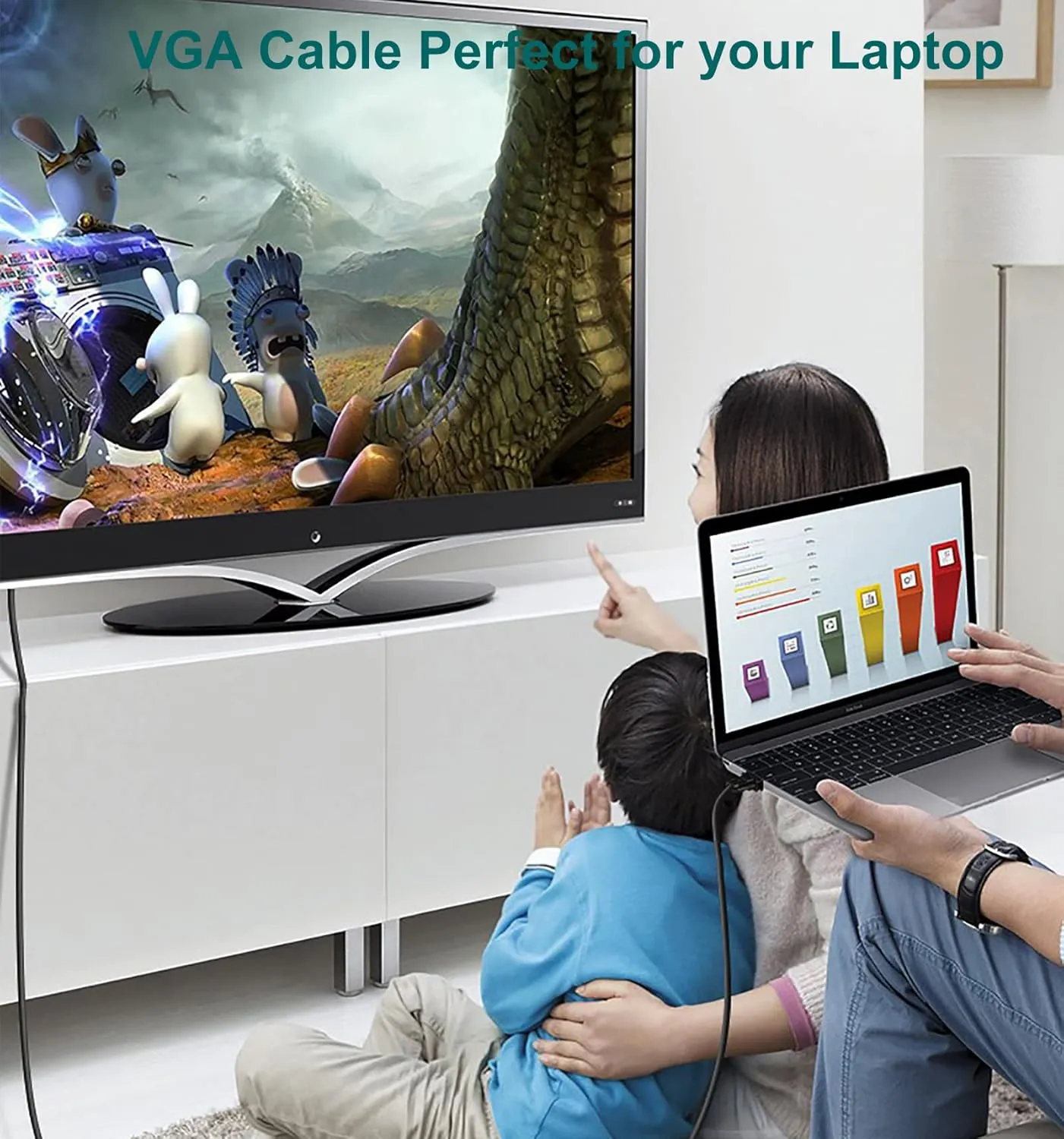 VGA Cable 2-Pack, 3FT VGA Monitor Cable Male to Male Cord 1080P Full HD High Resolution for Monitor TV Computer Projector-Blue