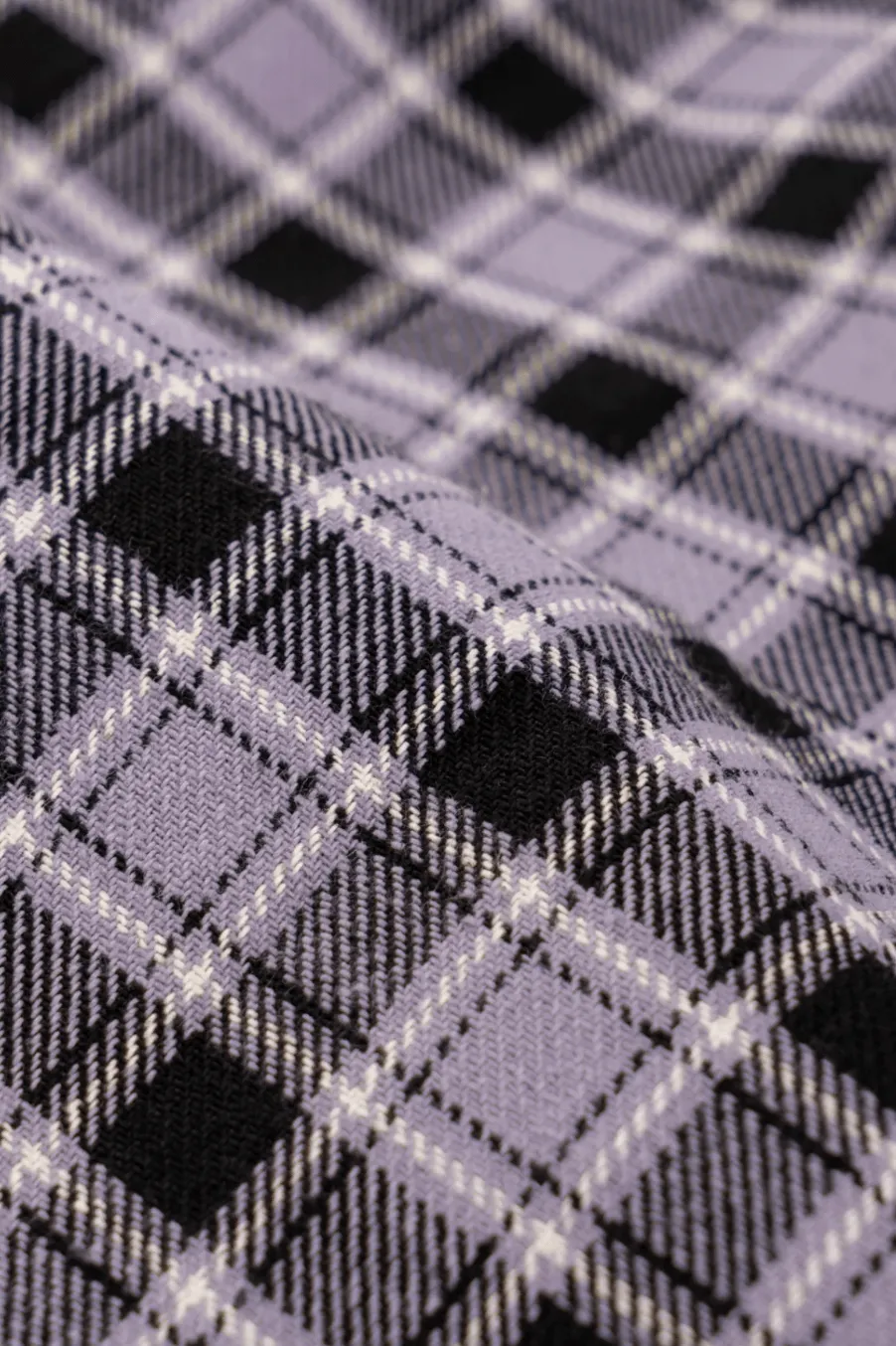 WELCOME SKATEBOARDS CELL WOVEN PLAID ZIP SHIRT - LAVENDER GREY