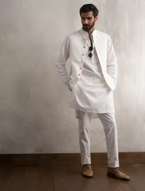 WHITE LINEN WAISTCOAT