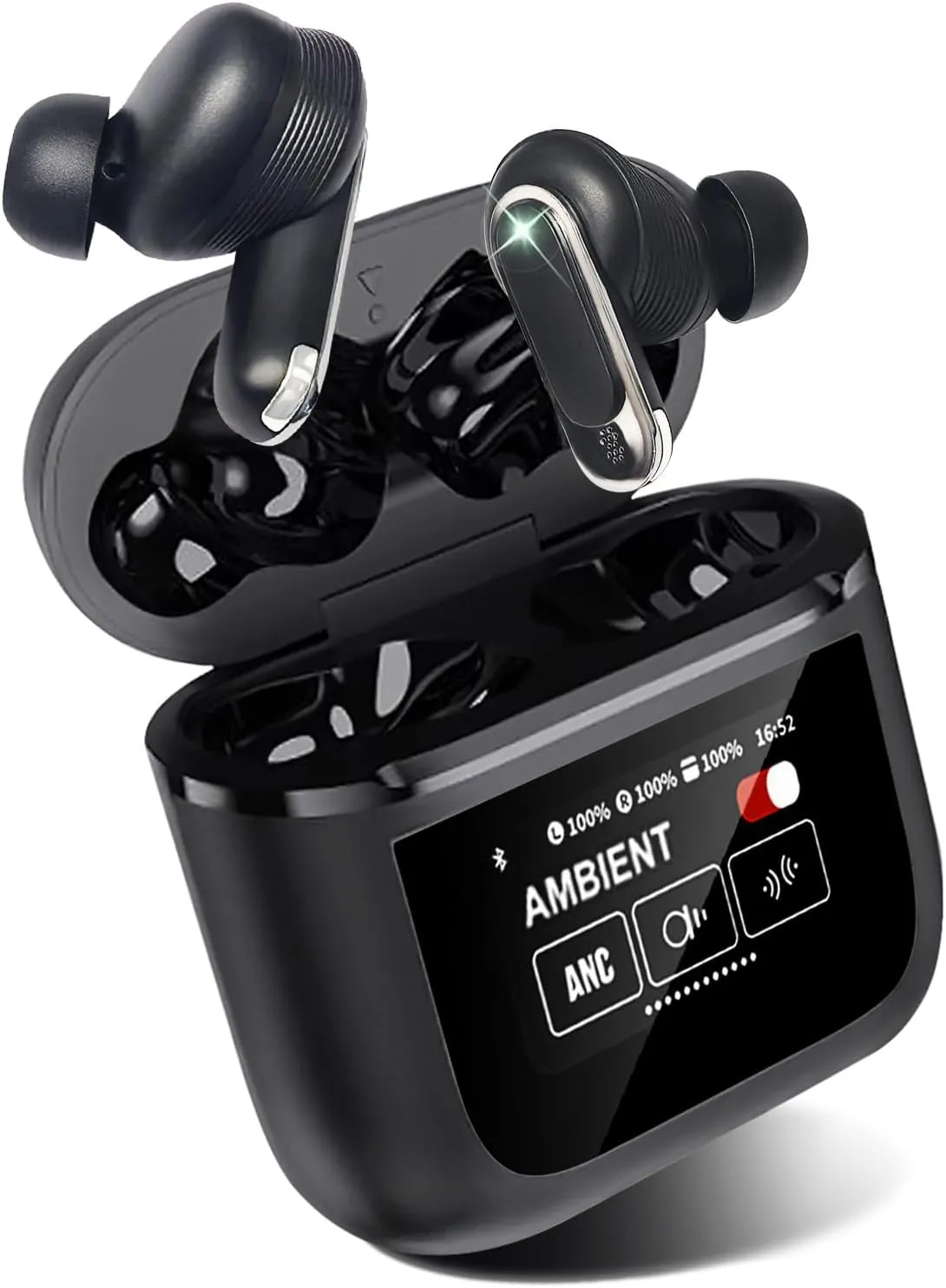 Wireless Earbuds Bluetooth 5.4, 40H Playtime, ANC Noise Cancelling, IPX7 Waterproof, LED Power Display, Touch Control, Dual-Mic Call Noise Reduction, Fast Charging Case, Compatible with Android/iOS