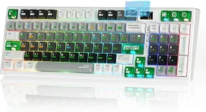 Womier M90 Creamy Keyboard with Number Pad, Wireless Gaming Mechanical Keyboard & Multimedia Display, Hot Swappable Custom Key Board RGB,POM Linear Switch,PBT Keycaps for PC/Xbox/PS4/PS5-White