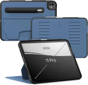 Zugu Case for iPad Pro 11 (M4) 2024, Slim Protective Cover with Apple Pencil Holder, Auto Wake/Sleep, Multiple Viewing Angles, iPad Pro 11 Inch Cover, Phone Protector, Slate Blue