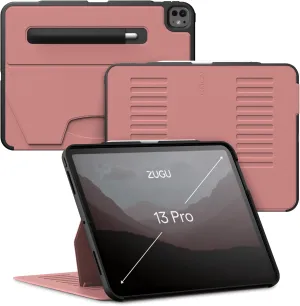 Zugu Case for iPad Pro 13 (M4) 2024, Slim Protective Cover with Apple Pencil Holder, Auto Wake/Sleep, Multiple Viewing Angles, iPad Pro 13 Inch Cover, Phone Protectors, Desert Rose
